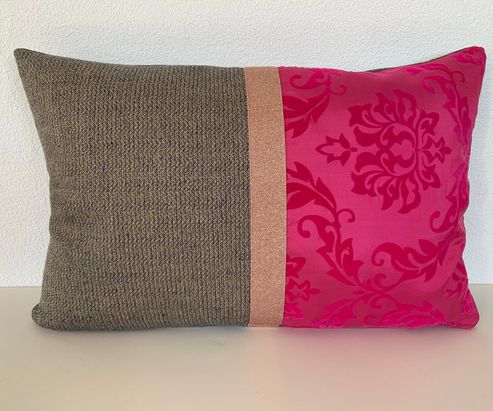 Pink/sandfarvet sofapude
